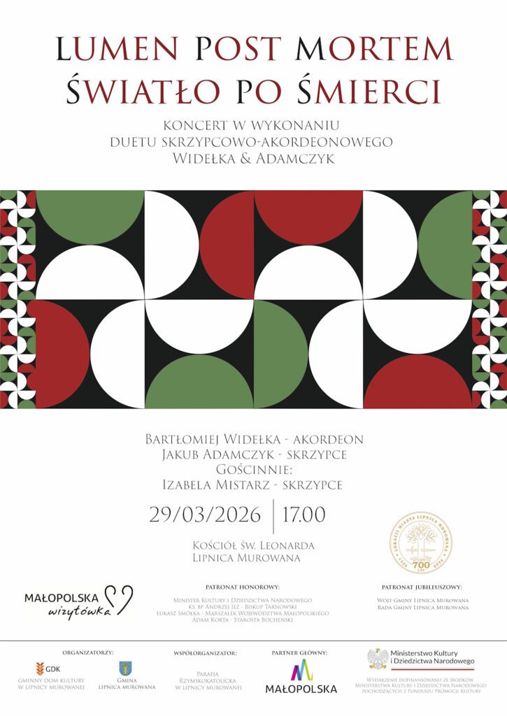 PLAKAT KONCERT POPRAWIONE GDK Lipnica Murowana
